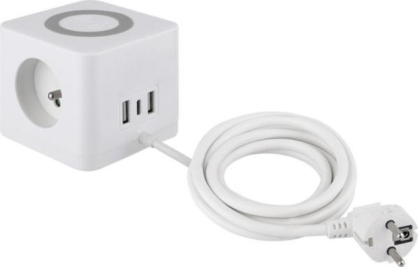 Kbel Strend Pro, predlovac, tvar kocka, USB-C + A, bezdrtov nabjanie,1,4 m AKCIA 246