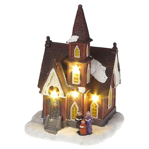 Dekorcia MagicHome Vianoce, Kostol, 4 LED tepl biela, 3xAA, interir, AKCIA 246